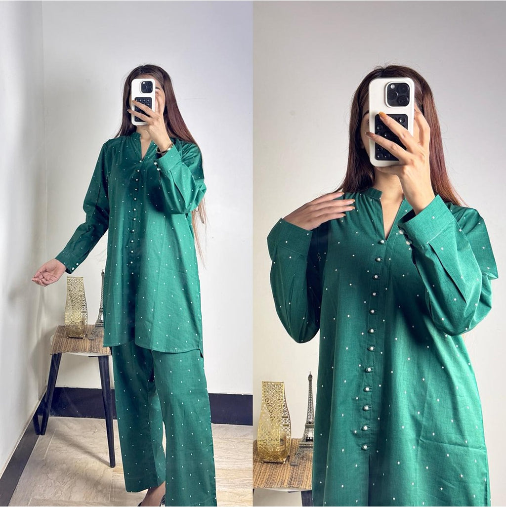 Green Polka Dot Cords Set